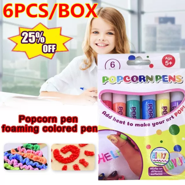 Magic Puffy 3D Art Pens Ink Puffs Up Like Popcorn Just Use Hairdryer DIY  Gift