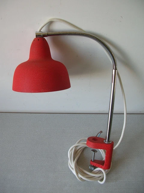 Ancienne lampe de bureau flexible articulée en métal de 47 cm