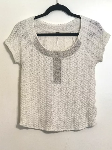FREE PEOPLE Anthropologie Urban Outfitters Women's Large Knit Blouse Buttons EUC