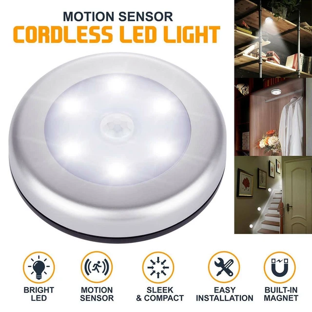 LED MOTION SENSOR Wireless Night Lights Stair Lamp PIR Battery