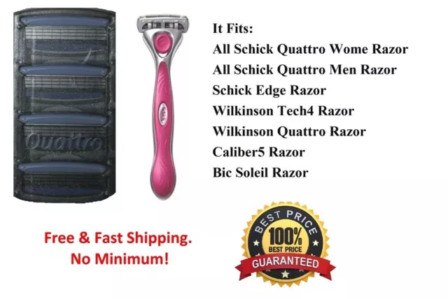 4 Schick Quattro Women Blades Cartridges+Razor Handle Refills Shaver Quatro USA
