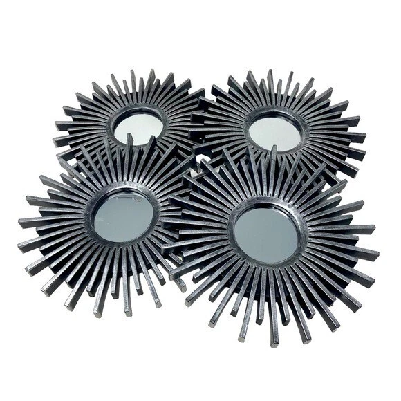 Wall Mirror | Round | Set of 4 | Mini Hanging | Home Decor | Gray