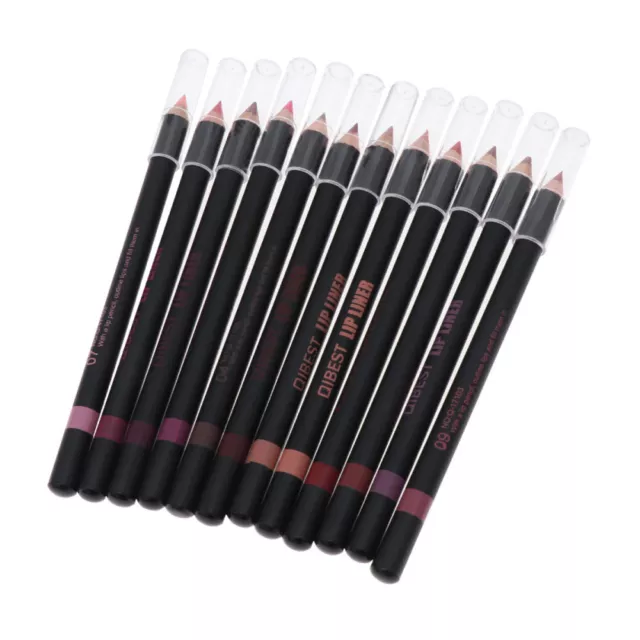 12 Pcs Wasserfester Lippenstift Lippenkonturenstift Schminken Mode