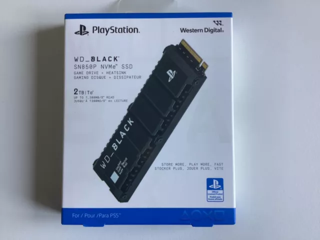 WD_BLACK SN850P NVMe™ mit Heatsink für PS5 Konsolen™, 2 TB, Gaming SSD, Schwarz