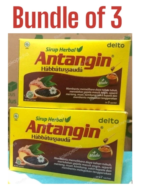 Pacchetto Di 3 Scatole Antangin Sciroppo Di Nigella Sativa 12 Bustine...