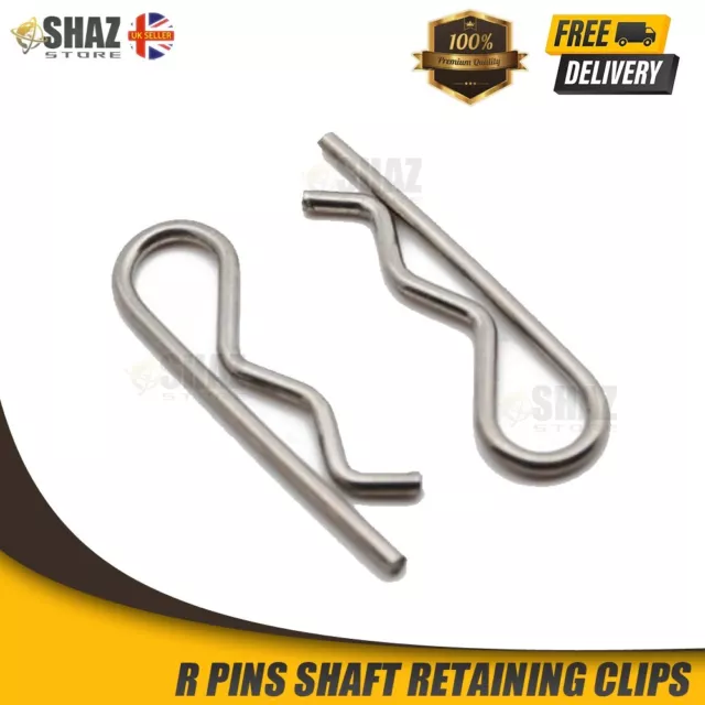 R Pins Shaft Retaining Clips Zinc Plated Steel Hair Pin Spring Cotter Pin