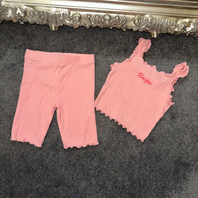 River island girls crop top and shorts set age 7-8 years