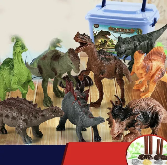 44pcs Large Dinosaur Set Playset Animal Action Figures Toys Kids New Sealed Uk 3