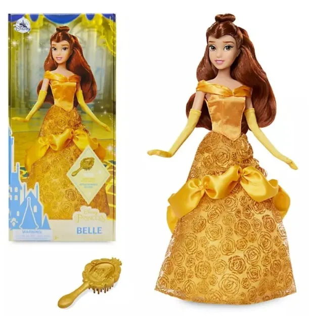 Principesse Scintillanti Disney Belle Con Spazzola - Bambola Snodabile