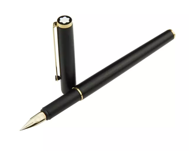 Montblanc S Line Füller Nr. 2118 Schwarz Gold M-Feder Slimline Meisterstück TOP