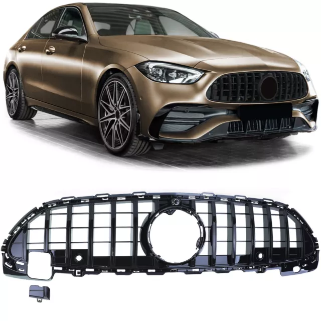 Compatible pour Mercedes W206 S206 2021- Avec AMG Paquet Sport Grille Noir Eclat