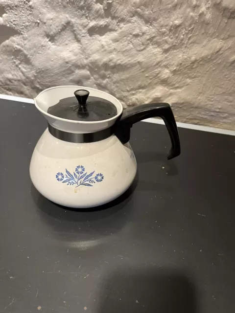 RARE 1960s Vintage Corning Ware Blue Cornflower 6 Cup Teapot with Lid!