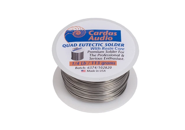 Cardas Soldering Wire Quad Eutectic Silver Solder with rosin flux 1/4 lbs (11...