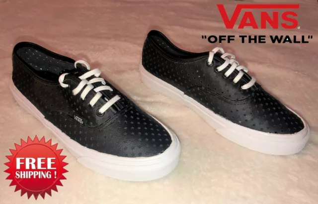 Vans Unisex Authentic Slim Perf Stars Leather Skate Shoes SIZE 5.5 MEN 7 Women