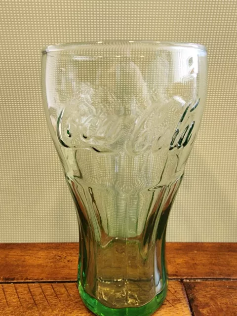 4Coke Glass Genuine Coca-Cola Green Large 6" Tall Glass Cup Vintage Style 17 OZ 3