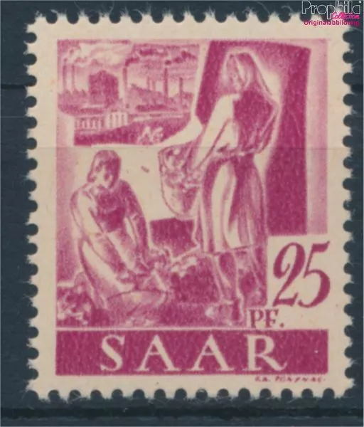 Briefmarken Saarland 1947 Mi 216I, Bäuerin mit Kleiderbügel (Feld 46) pos (10214