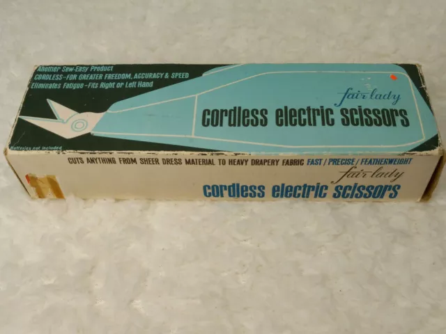 Tijeras eléctricas inalámbricas Fair Lady + caja original - vintage, Japón, utilería