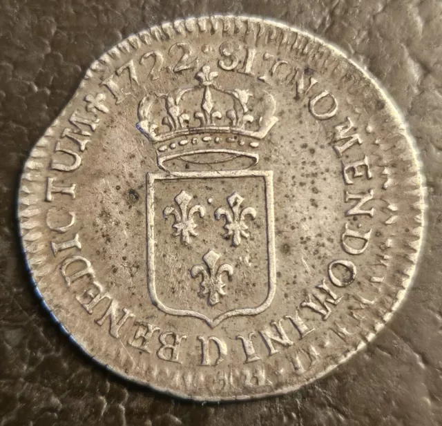 1/6 ecu de France 1722 D lyon louis xv