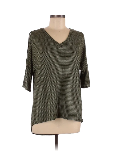Dee Elle Women Green Short Sleeve Top M
