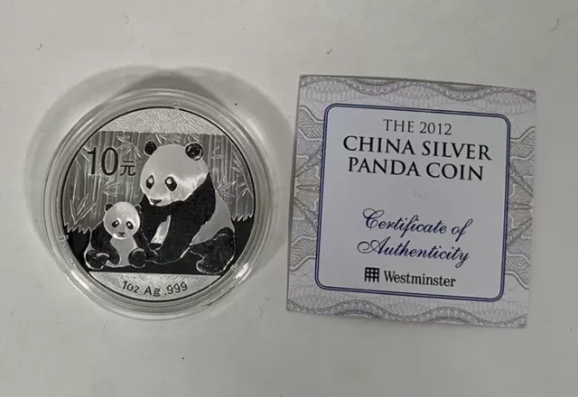 2012 1oz 999 Silver China Panda Coin Incl. CoA