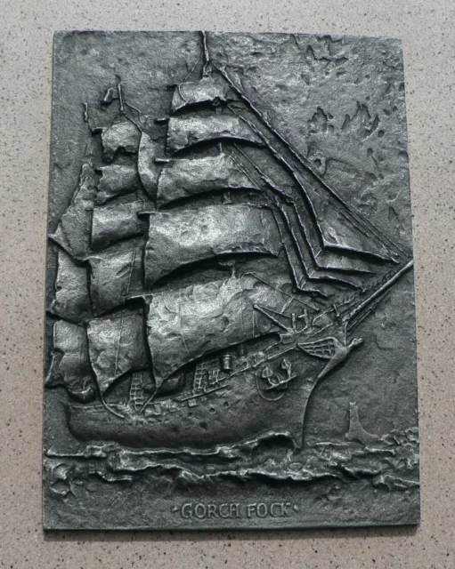 Original Buderus Kunstguss, Relief  Gorch Fock 13,5x19 cm.