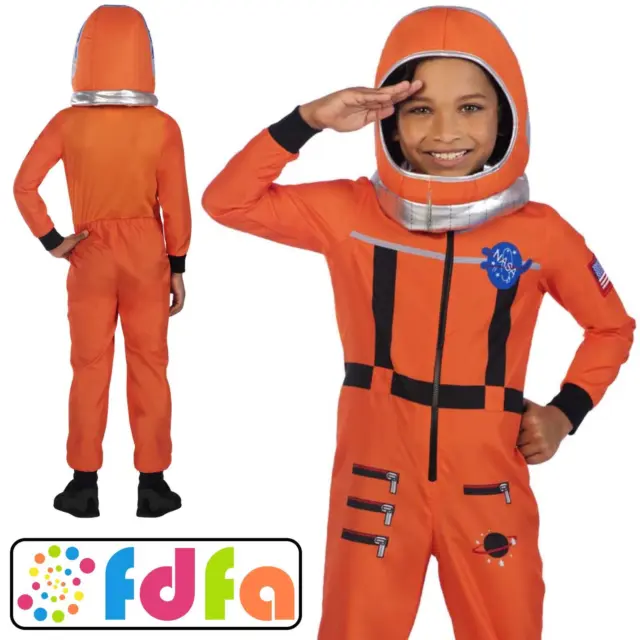 Amscan Space Suit - Orange Astronaut Kids Childs Fancy Dress Costume Book Day