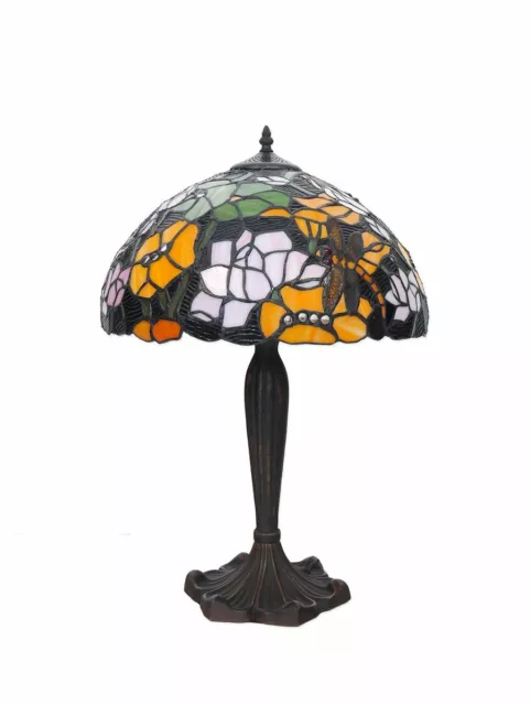 Lampe Leuchte Tischlampe Tischleuchte im Tiffany-Stil Libelle  H: 61 cm (9429)