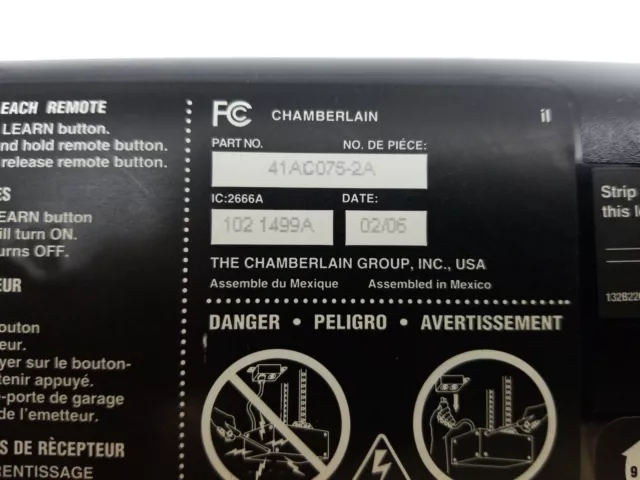 Chamberlain Garage Door Circuit Board Panel Purple Learn 41AC075-2A Dual Cap 2