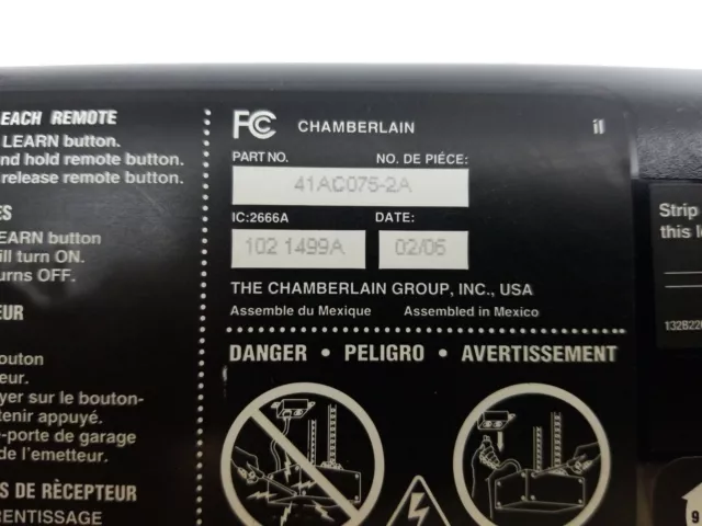 Panel de circuito para puerta de garaje Chamberlain púrpura Learn 41AC075-2A doble tapa 2