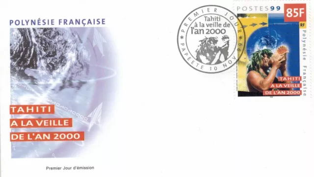 1999.Papeete-Fdc Enveloppe timbrée 1°Jour/Tahiti.Veille de l'an 2000-polynésie