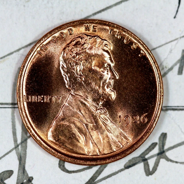 * 1926-P * Pristine Red Gem Bu Ms Lincoln Wheat Penny * From Original Collection