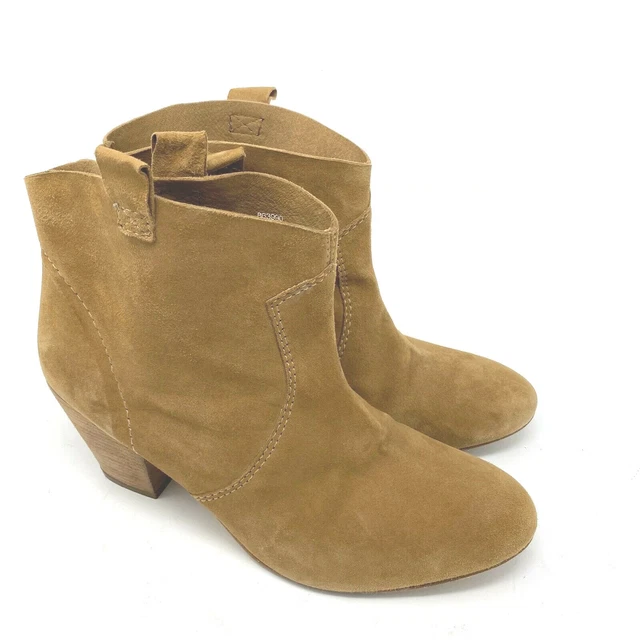 Boden Boots Size 42 10.5 Womens Brown Ankle Suede Leather Pull On Stacked Heel