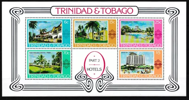 Trinidad & Tobago - Hotelbauten Block 22 ungebraucht 1978 Mi. 362-366