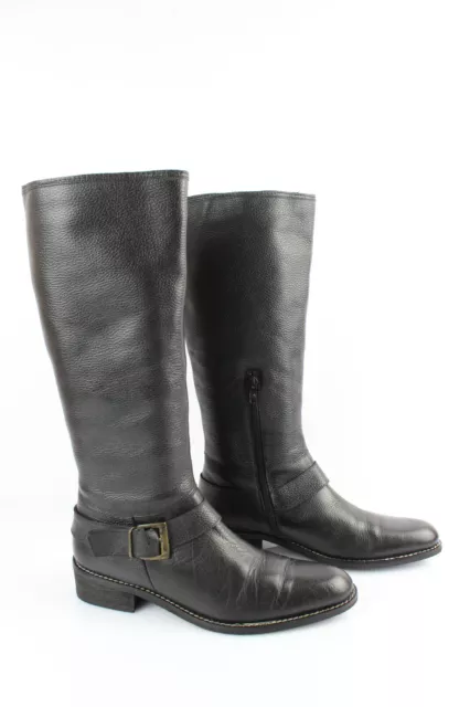 SAN MARINA Bottes Cavalières en Cuir Grainé Noir T 38 --> 39 Excellent Etat