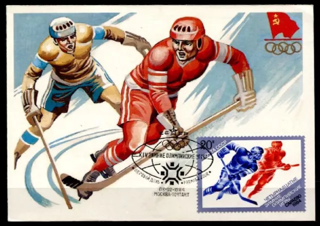 Eishockey. Olympische Winterspiele, Sarajevo. Maximumkarte. UdSSR 1984