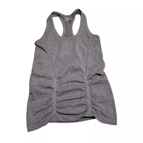 Athleta Ruffled Front Tank Top Women's Small S Gray Athletic Workout Gym