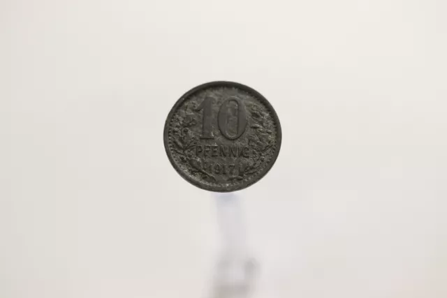 Germany War Money Token 10 Pfennig 1917 Wetter Zinc B19 #T1717