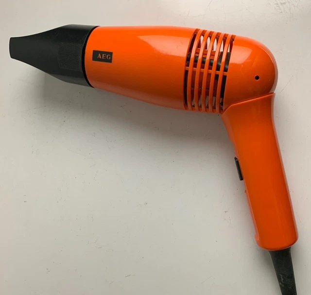Sèche-cheveux Vintage KRUPS Orange Rétro - 800W, 2 Vitesses - Occasion Fonctionnel - Style Salon Années 70/80