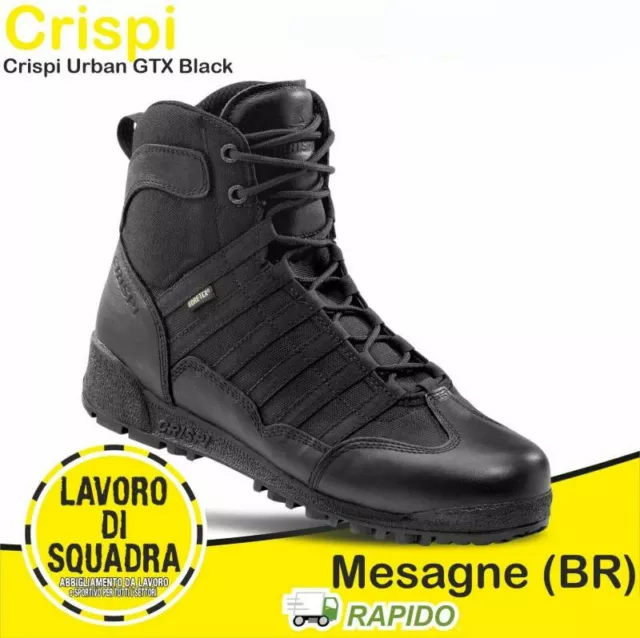 Anfibi Crispi SWAT URBAN GTX Black Nero Scarponcini Pelle Scarpa Goretex CC Neri