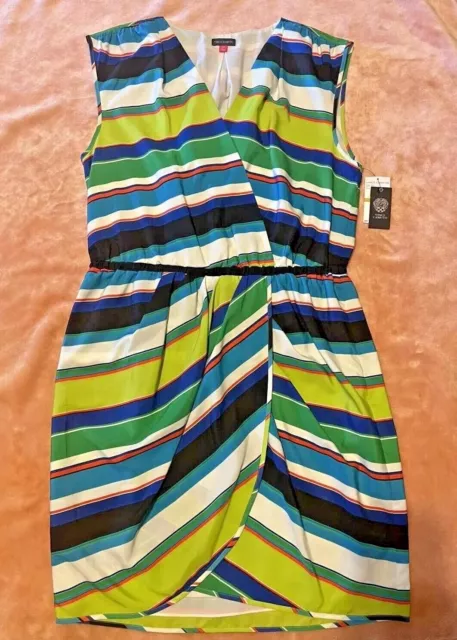 NWT Vince Camuto Multi-Color Striped Sleeveless Printed Size 14 MSRP $165.00