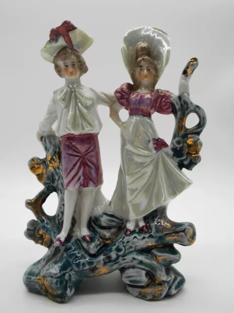 Tres Beau Groupe / Figurine Couple D' Amoureux En Porcelaine Allemande