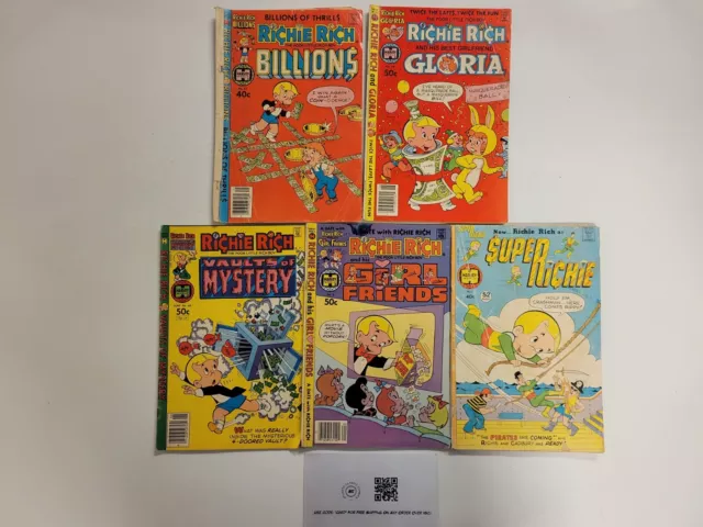 5 cómics mundiales de Richie Rich Harvey #5 9 18 35 Gloria Billions 58 TJ6