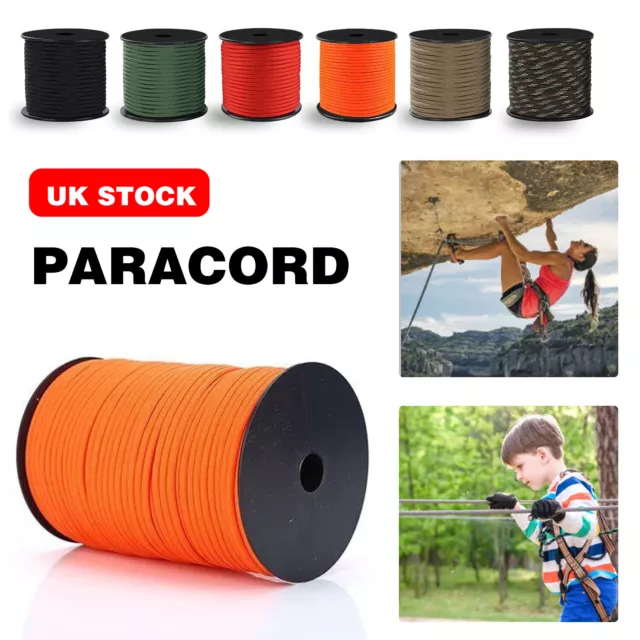 100M 300FT 4mm 7 Strand Core 550 Paracord Parachute Cord Camping Tent Rope Color