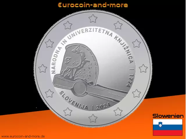 2 Euro Slowenien 2024 250 Jahre National- und Universitätsbibliothek