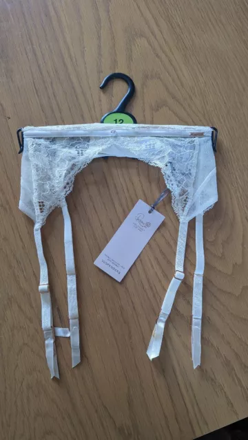 Rosie Suspender Belt Ivory ‘The Sparkle Lace Collection’  Size 12  M&S New