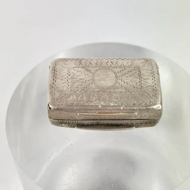 Antique Georgian Solid Silver Vinaigrette 2.5cm X 1.8cm 1832