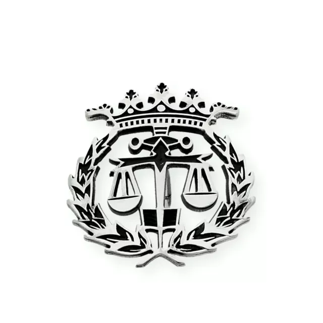 Pin Derecho Insignia Profesional Plata de Ley 925 Hecho a Mano