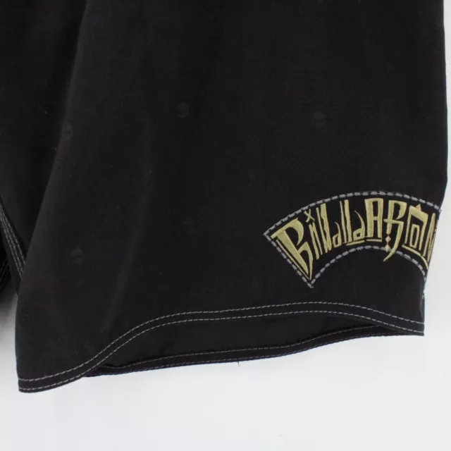 VINTAGE BILLABONG BOARD Shorts Mens Black Skull Graphic Logo Drawstring ...