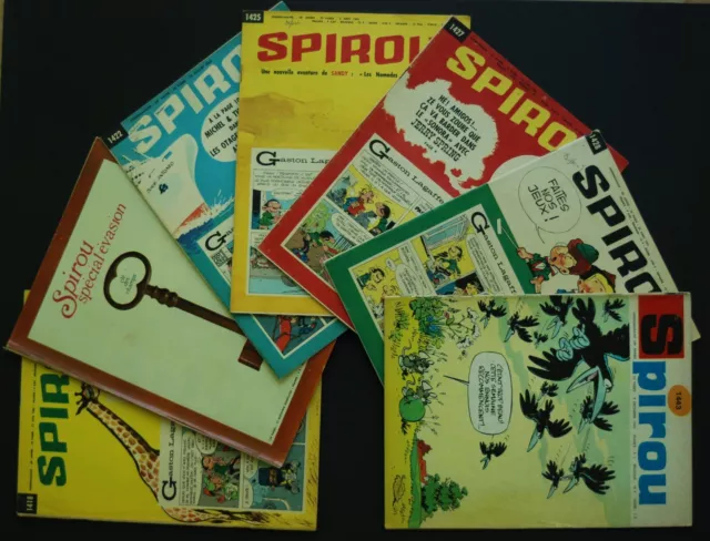 SPIROU 1418-1420 vacances-1422-1425-1427-1428-1443 de 1965- Franquin-Schtroumpfs