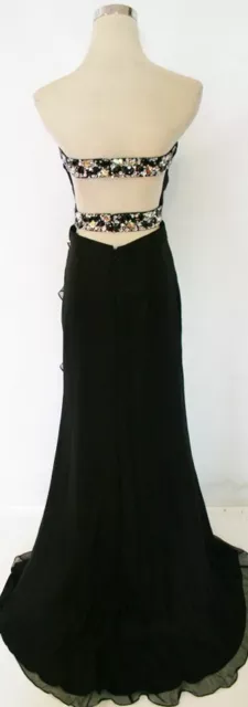 NWT RIVA DESIGNS $378 Black Formal Prom Evening Gown 6